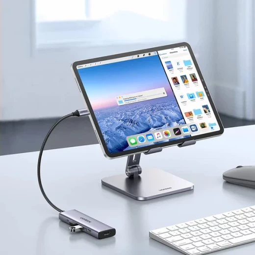 محول يو جرين CM511 5 في 1 USB-C، 3x USB-A 3.0، HDMI، USB-C PD، رمادي - يوجرين - Image 3